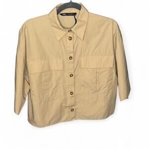 ZARA Oversized Cropped Utility Shirt - Size M